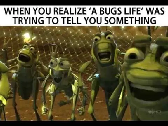When you realize A Bug's Life was trying to tell you something
